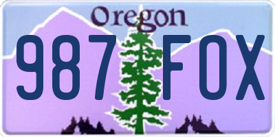 OR license plate 987FOX