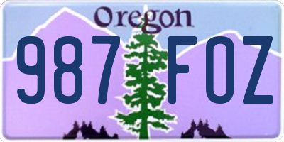 OR license plate 987FOZ