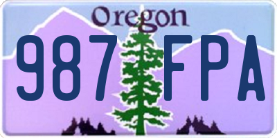 OR license plate 987FPA