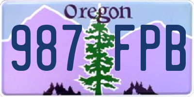 OR license plate 987FPB
