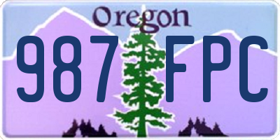 OR license plate 987FPC
