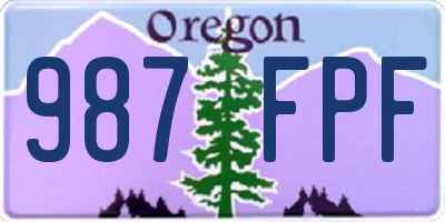 OR license plate 987FPF