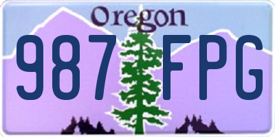 OR license plate 987FPG