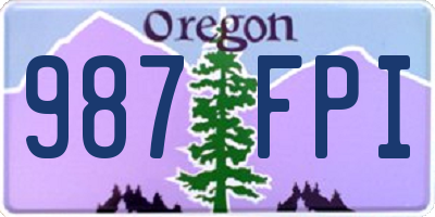 OR license plate 987FPI
