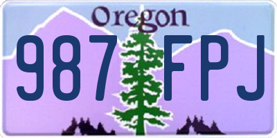 OR license plate 987FPJ