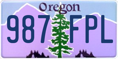 OR license plate 987FPL