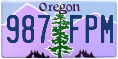 OR license plate 987FPM