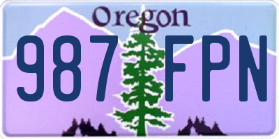OR license plate 987FPN