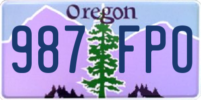 OR license plate 987FPO