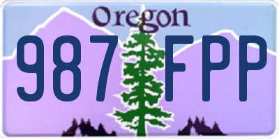 OR license plate 987FPP