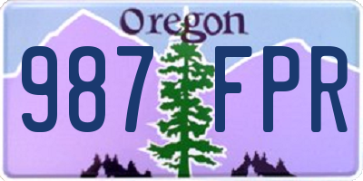 OR license plate 987FPR
