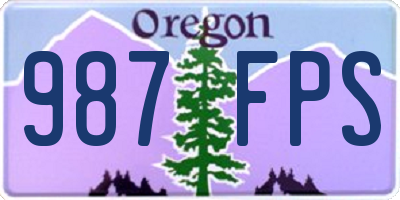 OR license plate 987FPS