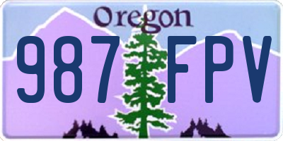 OR license plate 987FPV