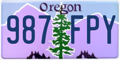 OR license plate 987FPY