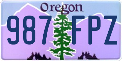 OR license plate 987FPZ