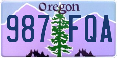 OR license plate 987FQA