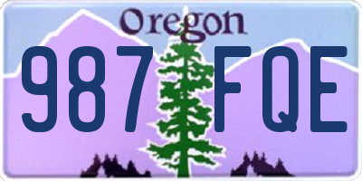 OR license plate 987FQE