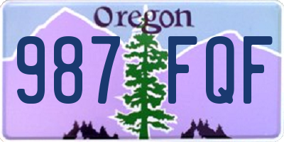 OR license plate 987FQF