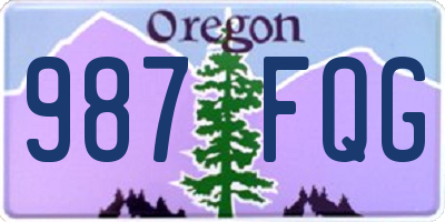 OR license plate 987FQG
