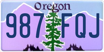 OR license plate 987FQJ