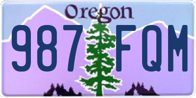 OR license plate 987FQM