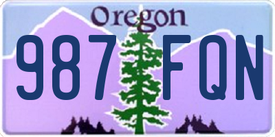 OR license plate 987FQN