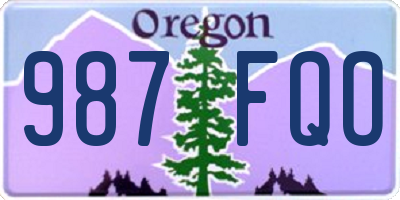 OR license plate 987FQO