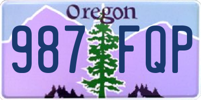 OR license plate 987FQP
