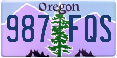 OR license plate 987FQS