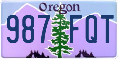 OR license plate 987FQT