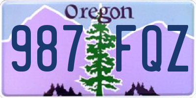 OR license plate 987FQZ