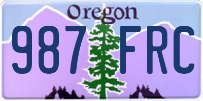 OR license plate 987FRC