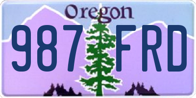 OR license plate 987FRD
