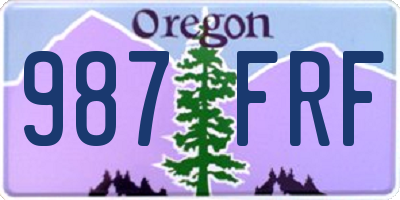 OR license plate 987FRF