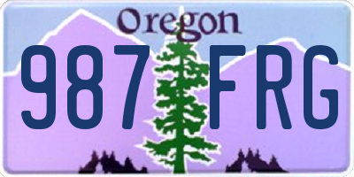 OR license plate 987FRG