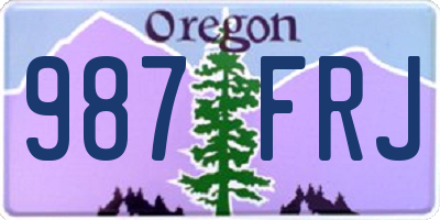 OR license plate 987FRJ