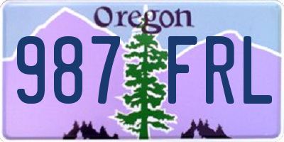 OR license plate 987FRL