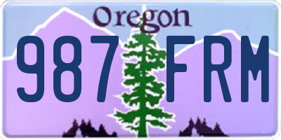 OR license plate 987FRM