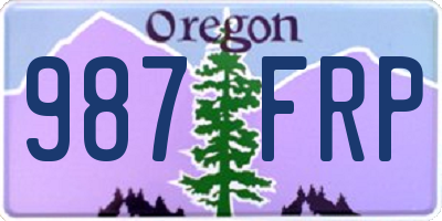 OR license plate 987FRP