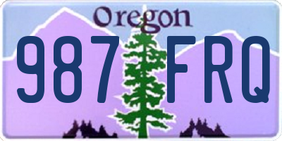 OR license plate 987FRQ