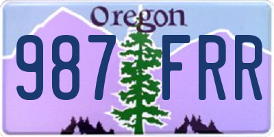 OR license plate 987FRR