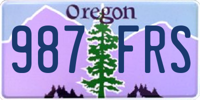 OR license plate 987FRS