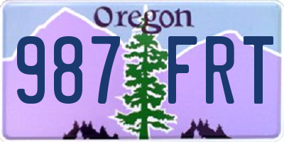 OR license plate 987FRT