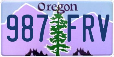 OR license plate 987FRV