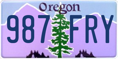 OR license plate 987FRY