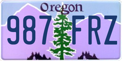 OR license plate 987FRZ