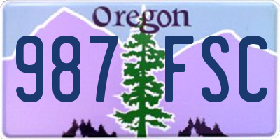 OR license plate 987FSC