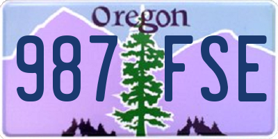 OR license plate 987FSE