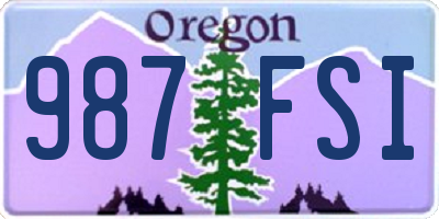 OR license plate 987FSI