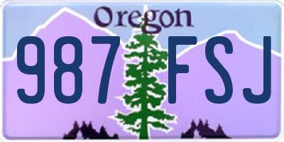 OR license plate 987FSJ